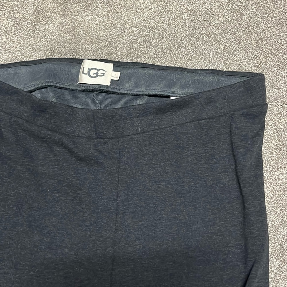 Used, dark gray, velour lined, 1x, cozy joggers